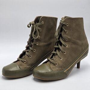 RAMPAGE Whipple Olive Green Women's Lace-Up Ankle Boots Y2K